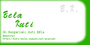 bela kuti business card