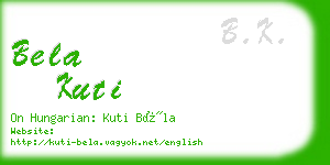 bela kuti business card